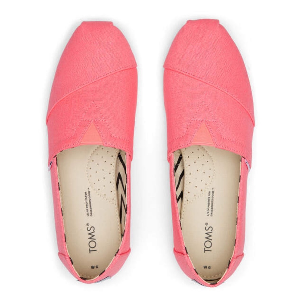 NBIB TOMS Alpargata Neon Pink Recycled Cotton Canvas